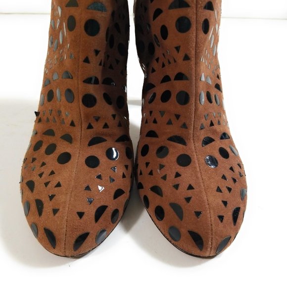 Alaia Women Ankle Geometric Booties Size 35.5 - Picture 5 of 13